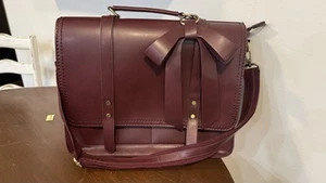 Ecosusi Summer Garden Romance Burgundy Wine Red Laptop Briefcase w Bow NEW - Picture 1 of 11