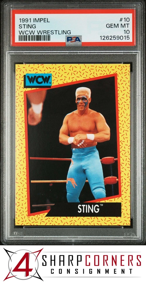 1991 IMPEL WCW WRESTLING #10 STING HOF PSA 10 - Image 1 of 3