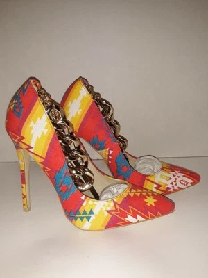 Red Kiss Girl Queen Baby Ankle Chain Link Heels - Image 1 of 4