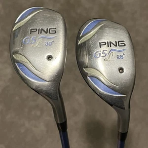 PING G5L RH Hybrid Golf Clubs ~ 26 & 30 Deg ~ ULT 50 H Ladies Graphite Shafts - Picture 1 of 8