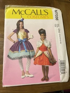 McCalls COSTUME Pattern M7036 Girls Wonderland Outfits: Queen~Mad Hatter Sz 7-14 - Picture 1 of 2