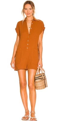 Mameluco L*Space Mika ámbar talla M 100 % algodón con botones de madreperla Foto 1 de 4