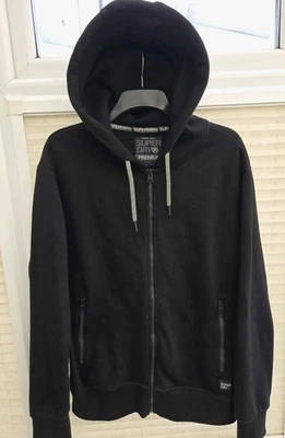 Mens / Women's XXL 2XL Superdry Black Full Zip Premium Hoodie. Very Good Cond. - Image 1 of 4