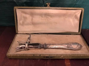 Vtg Silver Handled Manche à Gigot Bone Holder French Bordeaux Bastide E Caussat? - Picture 1 of 23