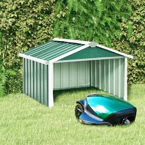 Garden Robot Lawnmower Shed Outdoor Storage House Galvanised Steel vidaXL - Picture 1 of 41