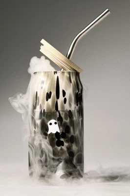 Anthropologie The Mystic Confetti Icon Juice Glass Tumbler with Lid - Ghost  - Image 1 of 4