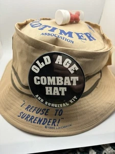 Vintage 1990 Brand New Old Age Combat Bucket Hat Laid Back Old Timers Large - Picture 1 of 11