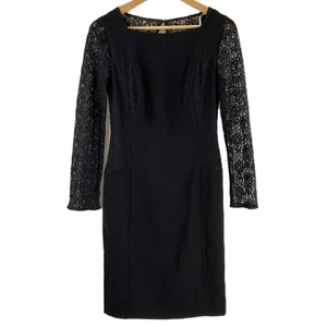 Fenn Wright Manson 'Marti' Black Paneled Lace Sleeve Bodycon Dress UK 8 NWT £12 - Picture 1 of 9