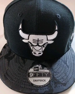Chicago Bulls New Era 9Fifty Hat Snapback Cap NBA Black Camo Bill OSFM - Picture 1 of 8