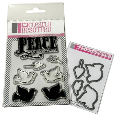 Juego de troqueles artesanales de Navidad silueta de paloma paz en la tierra claramente obsesionada Foto 1 de 4