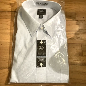 Jos A Bank Men's 18-1/2-36 Traveler Dress Shirt Striped Blue NEW w Tags - Picture 1 of 6