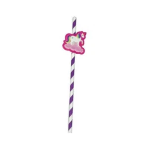 Unicorn Novelty Paper Straws Pack Of 20 - Picture 1 of 2