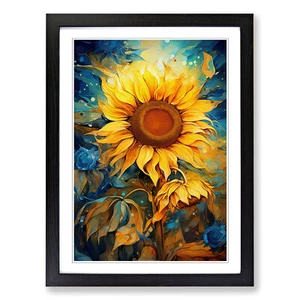 Sunflower Futurism No.3 Framed Canvas Wall Art Print Poster Picture, Home Decor - Picture 1 of 8