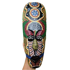 Máscara Bar Africano Tiki Madera Aborigen Pintura a Mano Tallada Placa Decoración Colgante de Pared - Imagen 1 de 9