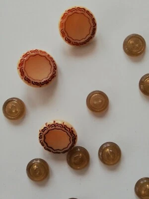 Knopf /Kurzwaren/Trachten Knöpfe, bunt gemischt, Glas, 24 Stück,  Vintage - Bild 1 von 4