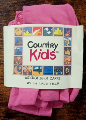 Capri de microfibra rosa Country Kids con ribete de encaje - talla 3-5 años - NUEVO Foto 1 de 2