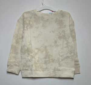 Kids' Long Sleeve Crew Neck Pullover Sweatshirt - Cat & Jack Beige XS - Picture 1 of 2