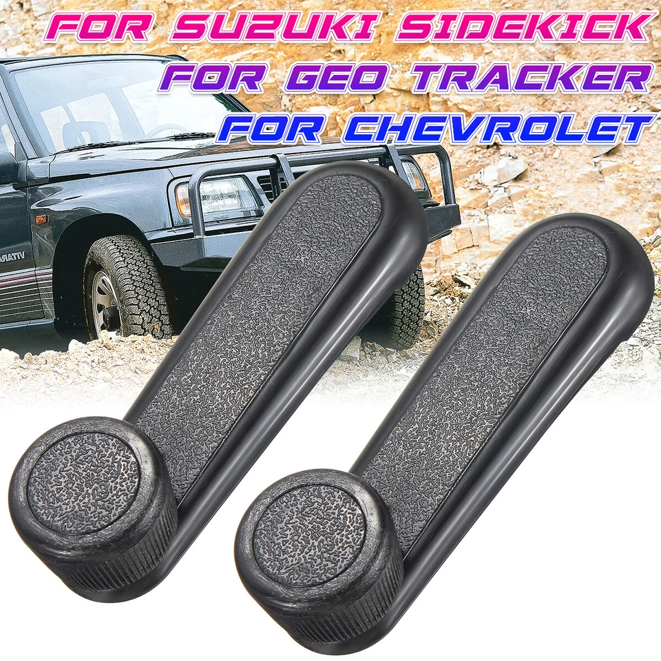 2 x Window Crank Handle For 1989-1998 Suzuki Sidekick Chevrolet Geo Tracker S10 - Image 1 of 4
