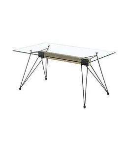 HB-HOME, Mesa para cocina, comedor Md-Sally tapa cristal transparente, 140cm(anc - Imagen 1 de 3