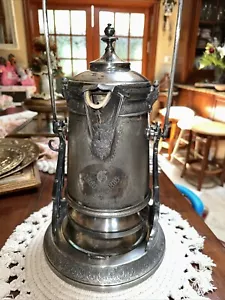 Old Reed Barton Victorian Tipping Water Urn Silver 1860’s Engraved & Stand 4 F6 - Picture 1 of 17