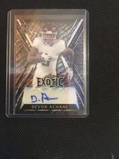 2023 Leaf Exotic Zebra De'von Achane Rookie Auto /6 Miami Dolphins #BA-DA1 RC