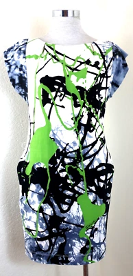 Mini Vestido Just Cavalli ROBERTO CAVALLI Verde Abstracto Tropical Sin Mangas Pequeño Foto 1 de 4