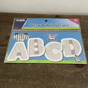 Artskills Silver Glitter Bulletin Letters 35 Count - Picture 1 of 3