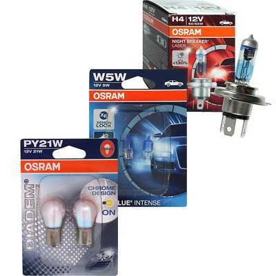 OSRAM NIGHT BREAKER LASER H4 130% Diadem Chrome PY21W COOL BLUE INTENSE W5W - Bild 1 von 4