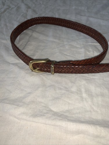 Coach Cintura Pelle Tessuto Peperoncino Fibbia Oro Uomo 98 Cm