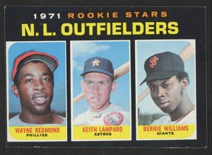 1971 Topps NL Rookie Outfielders - Wayne Redmond/Keith Lampard/Bernie Williams