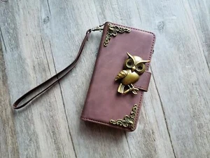 Gothic Owl Zipper leather wallet phone case for iPhone / Galaxy MN2660 - Picture 1 of 6