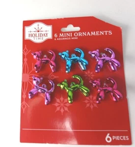 Cat Ornament Lot 6 Plastic Balloon Type Miniature Animal Shiny Colors 1" New - Picture 1 of 9