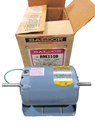 🔥NEW BALDOR 1/2 HP DUAL SHAFT MOTOR 3Ø 56 FRAME 208-230/460VAC 1725 RPM RM3108 - Image 1 of 4