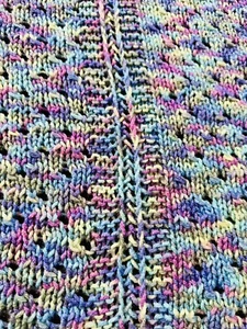 Vintage Baby Blanket Hand Crochet Throw Knit Multi Color Neutral 46”x54” - Picture 1 of 5
