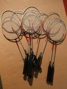 10 Stück Federballschläger Badmintonrackets SMASH, Stahl, 2 Farben, 8 Bälle - Bild 1 von 9