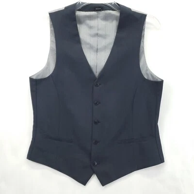 J Ferrar Vest Waistcoat Mens Medium Pockets V-Neck Adjustable Back - Image 1 of 4