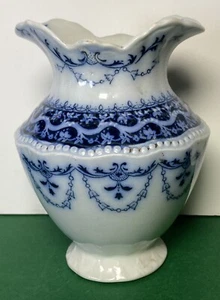 Antique Flow Blue Vase W H Grindley Festoon Pattern - Picture 1 of 7