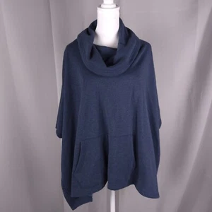 Womens Robe Large Blue Plush Wearable Blanket Cape Cozy Lounge Poncho Comfort - Picture 1 of 12