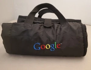 Vintage Google Picnic Traveling Blanket Nylon & Fleece with Handles - Picture 1 of 7