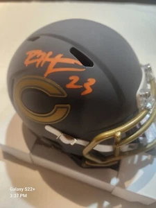 Devin Hester mini helmet JSA Auto Orange Ink Slate - Picture 1 of 2