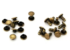 7mm Diameter Antique Brass Plated Compression Rivets Package of 12 - Picture 1 of 1