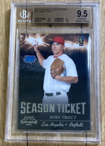 + 2011 Mike Trout Playoff Contenders #17 Rookie BGS 9.5 GEM MINT