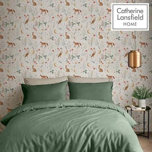 Magical Twilight Animals Wallpaper Catherine Lansfield Natural Muriva 206531 - Picture 1 of 6