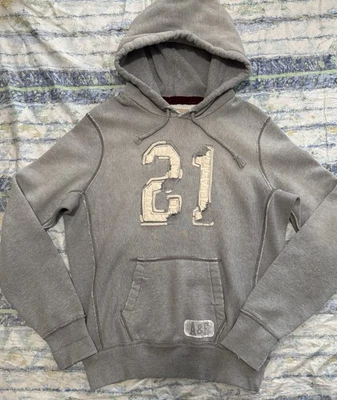 Moletom com capuz vintage Y2K Abercrombie & Fitch masculino peso pesado médio anos 90 - Imagem 1 de 4