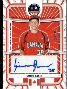 2025 Panini Stars and Stripes USA Baseball #CAN-SB Simon Baker  Signatures #/65 - Picture 1 of 2