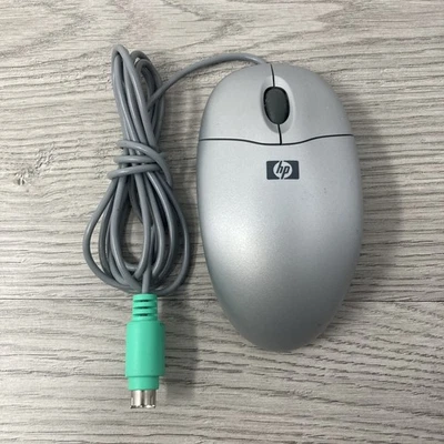 HP Computer Mouse PS2, Model M-SBJ96, Gray, Vintage Ball Mouse Genuine OEM - Image 1 of 4
