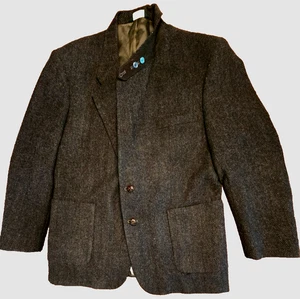Blazer Hunting Horn Classics Para Hombre Marrón Tweed Lana con Parches de Gamuza Talla 44 - Imagen 1 de 9