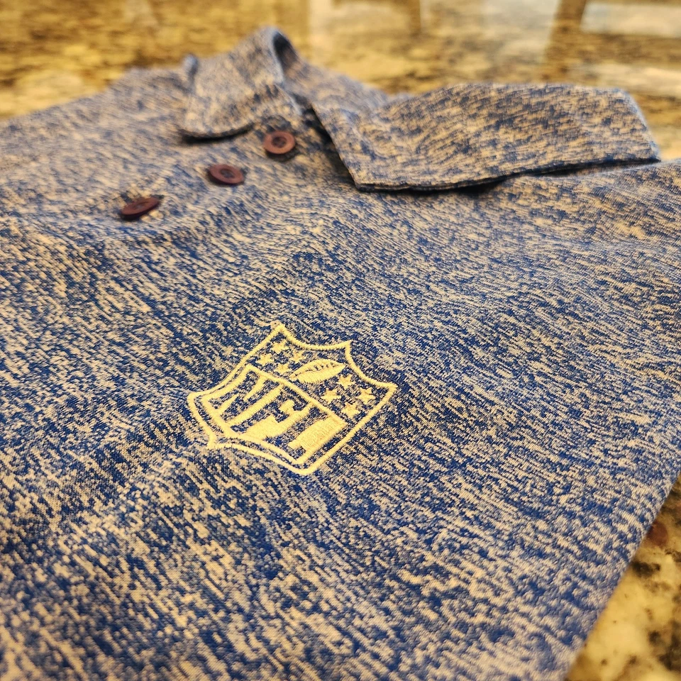 Holloway Mens Polo Shirt 2XL Blue NFL Space Dye Lightweight Shield  - Image 1 of 4