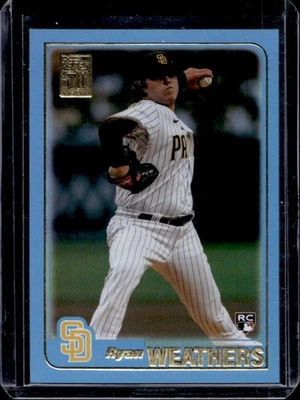 2021 Topps Archives Ryan Weathers RC Blue Foil Rookie #/25 Padres - Image 1 of 2