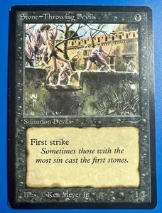 1 BANNED MTG Stone - Throwing Devils (Dark) | Arabian Nights | 1993 | NM - Picture 1 of 8